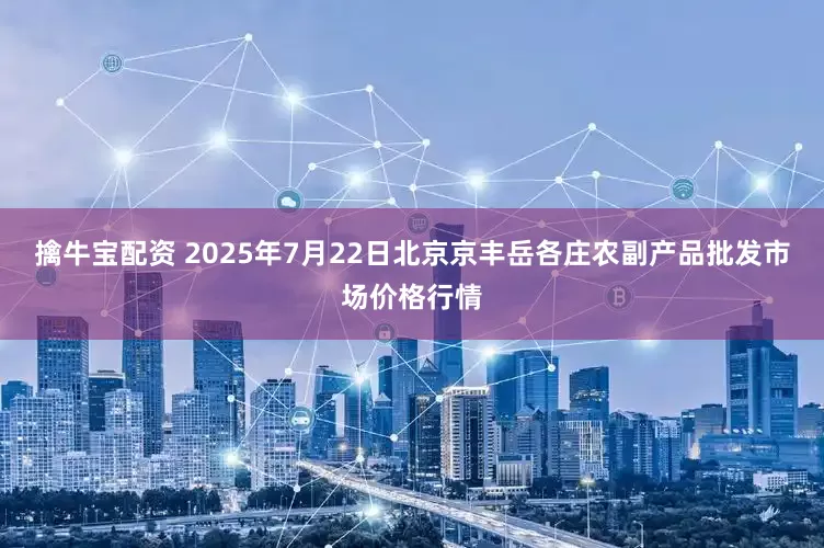 擒牛宝配资 2025年7月22日北京京丰岳各庄农副产品批发市场价格行情